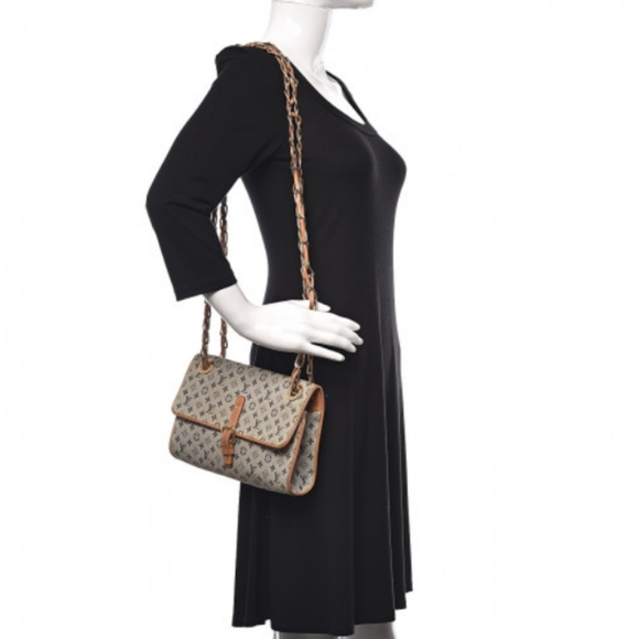 Auth Louis Vuitton Mini Camille Denim Chain Shoulder Bag W Dust Bag SP0070 - Picture 3 of 14
